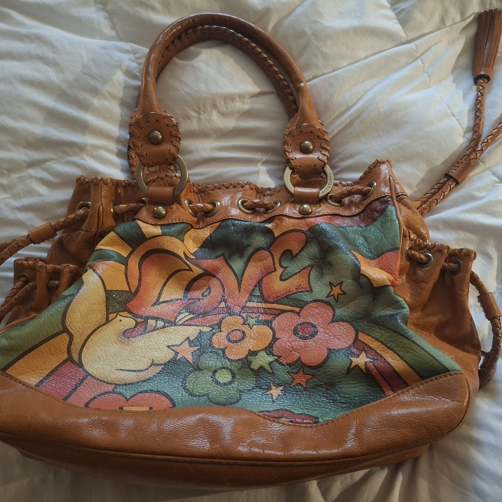 Isabella Fiore Brown Leather Shoulder Bag